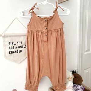 Kate Quinn Bamboo Tie Strap Smocked Jumpsuit